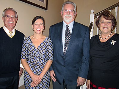 Inaugural Professor Jennifer Peeples with USU administrators at her lecture