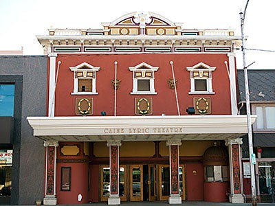 The exterior of Utah State University's Caine Lyric Theatre
