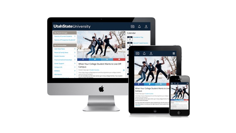USU Parent & Family Network portal images.
