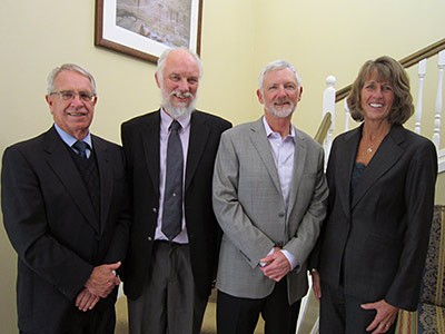 Eric Gese and USU administrators at his Inaugural Professor Lecture at the president's home