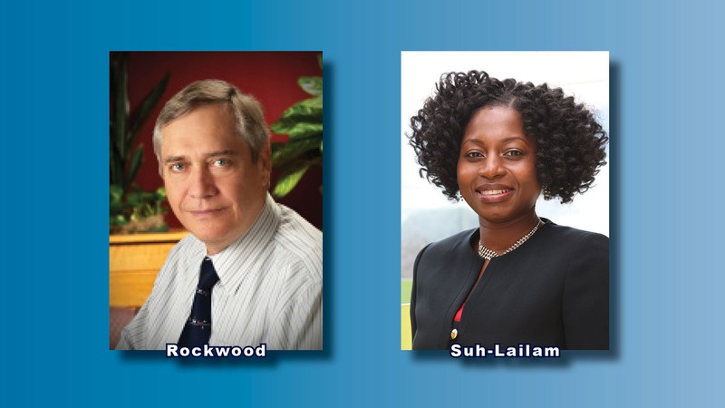 Chemists Alan Rockwood and Brenda Suh-Lailam.