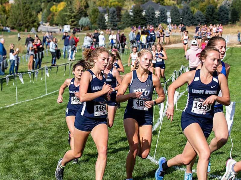 women running a cross country race