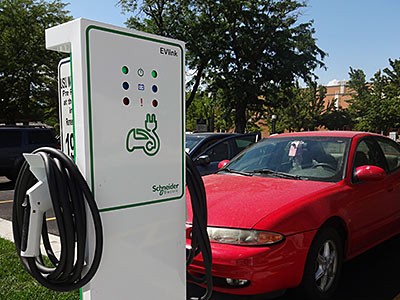 electric charging station at USU