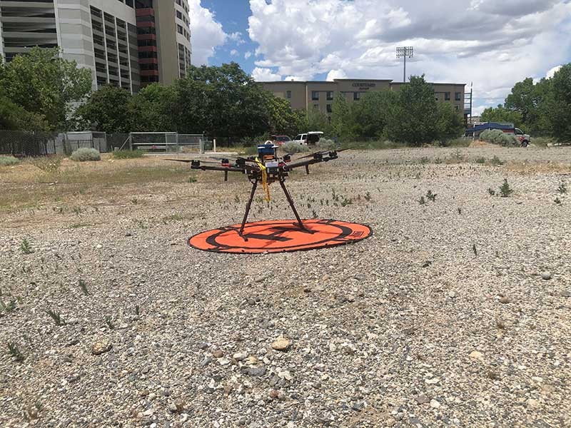 a drone on the ground.