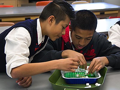 GEAR UP student participants working on a STEM project