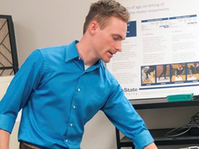 USU student researcher Kodey Meyers, Sensory Motor Behavior Lab