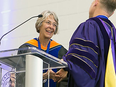 USU College of Engineering Dean Christine Hailey at a commencement