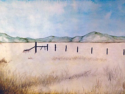 First place artwork from the 2016 USU Creative Writing Contest, a Cache Valley landscape scene