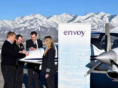 Bruce Miller, Aaron Dyches and aviation students