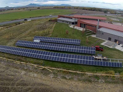 solar panels at USU's Equine Education Center