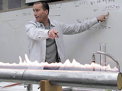 USU alum and high school teacher Drew Neilson in his classroom
