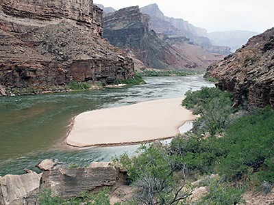 Colorado River and a sandbar