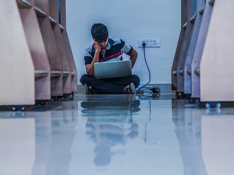 student on laptop
