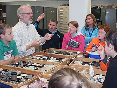 USU Geology professor Jim Evans answers questions