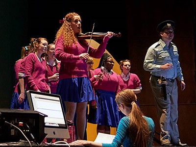 cast members from the USU Opera Theatre production “Help, Help the Globolinks!”