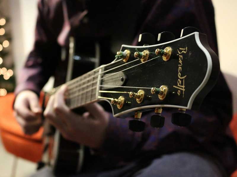 closeup of guitar