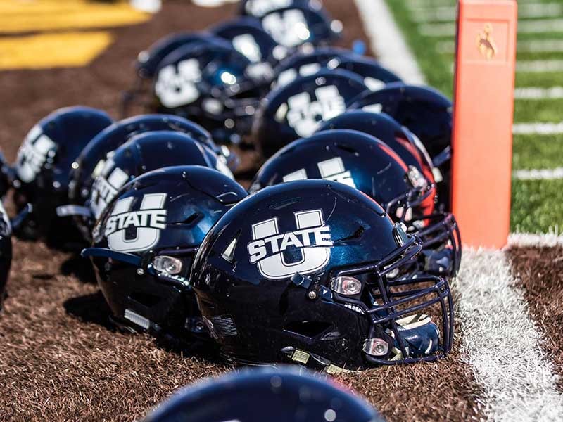 USU football helmets