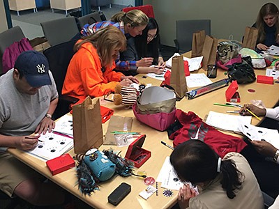 participants working on USU's e-textile project