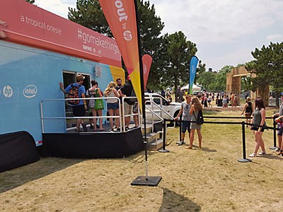 the HP Sprout trailer at an event