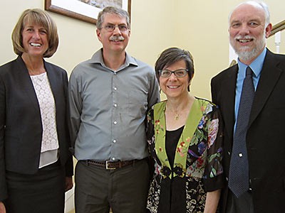 Joanna Endter-Wada, Inaugural Professor Lecture, with USU administrators