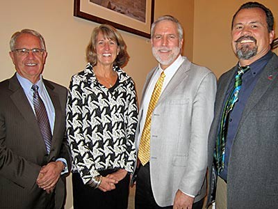 Dirk Vanderwall and USU administrators at his Inaugural Professor Lecture presentation