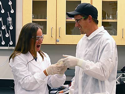Inaugural Professor Lianna Etchberger with a student