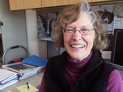 USU professor Cathy Bullock in her office