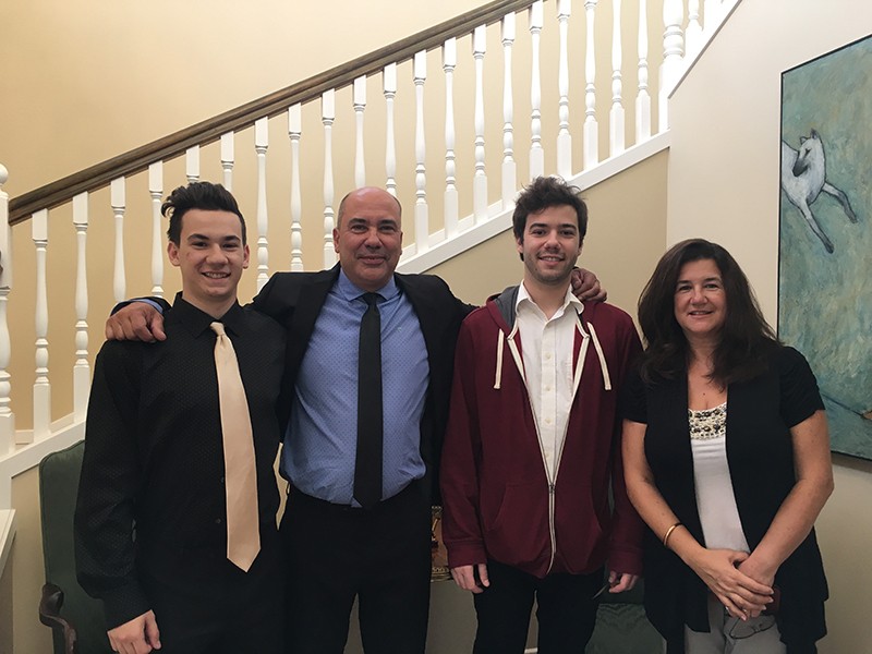 Villalba family from left to right. Max, Juan, Santiago, and Betty.