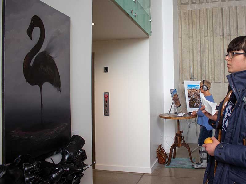 Best of show painting, Oiled Flamingo, by Kristin Tingey.