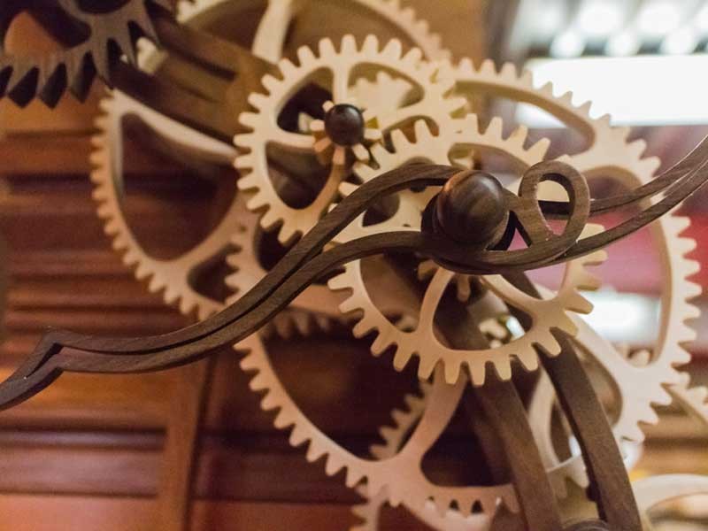 A wooden clock by Lee Welch