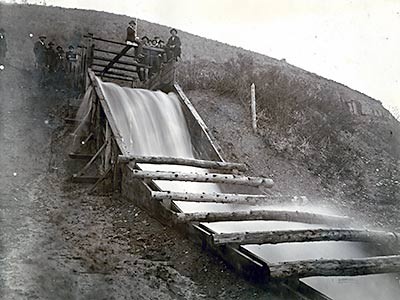 water irrigation in historical photo from USU's photo collection archives