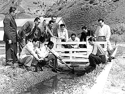 USU international students at irrigation engineering site