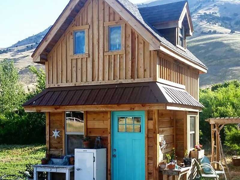 log cabin in the woods