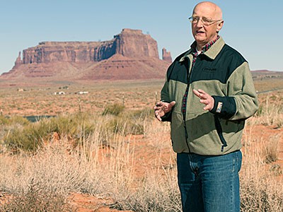 USU history professor Robert McPherson in the Four Corners area of Utah