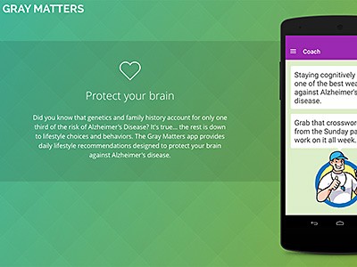 screenshot of the Gray Matters app