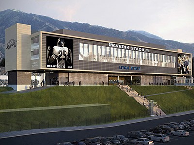 a rendering of USU's Maverik Stadium