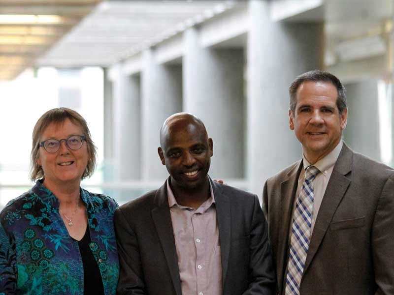 Janis Boettinger with CEO of GAGE College, Moges Girma Kassa and Robert Wagner