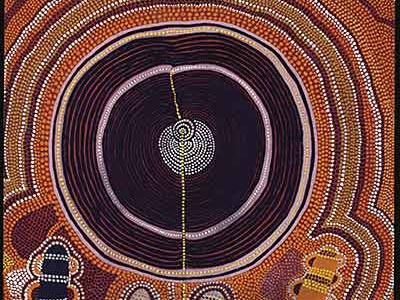 Aboriginal art, Mystery Sand Mosaic by Shorty Lungkarta Tjungurrayi