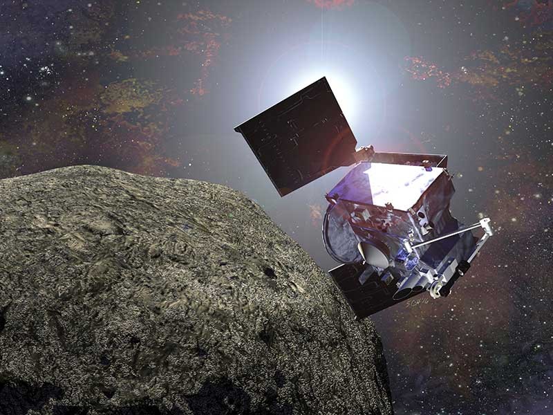 Illustration showing the arrival of NASA's OSIRIS-REx