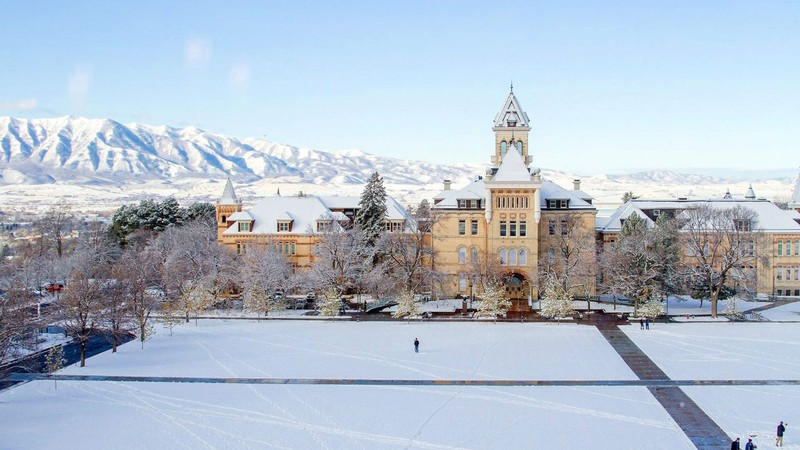 Old Main in winter.