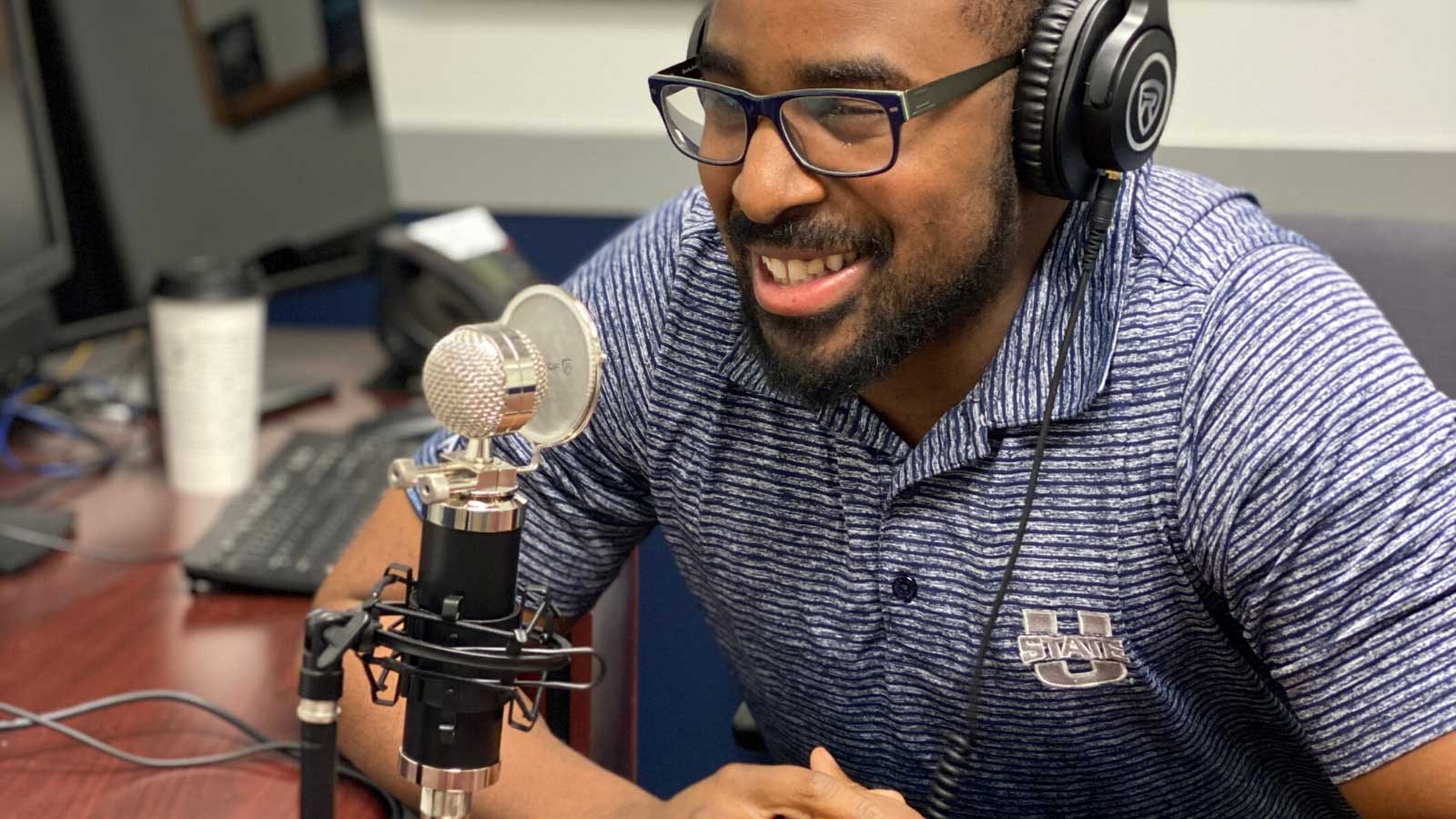 Isaiah Jones, USU’s transition, parent and family coordinator creates a podcast.