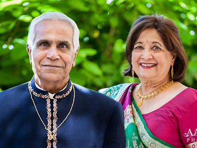 Bhupesh Parikh and his wife, Kumud