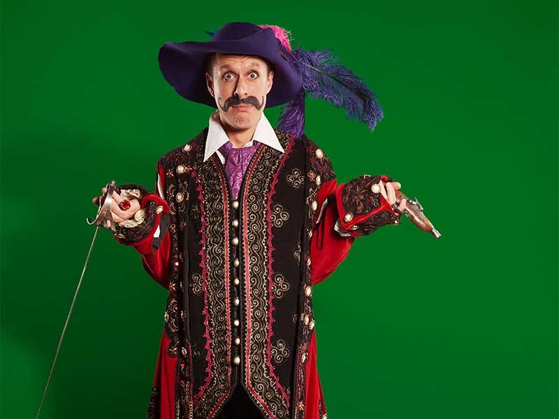 Matt Mueller as Black Stache in USU Lyric Rep’s production of “Peter and the Starcatcher.”
