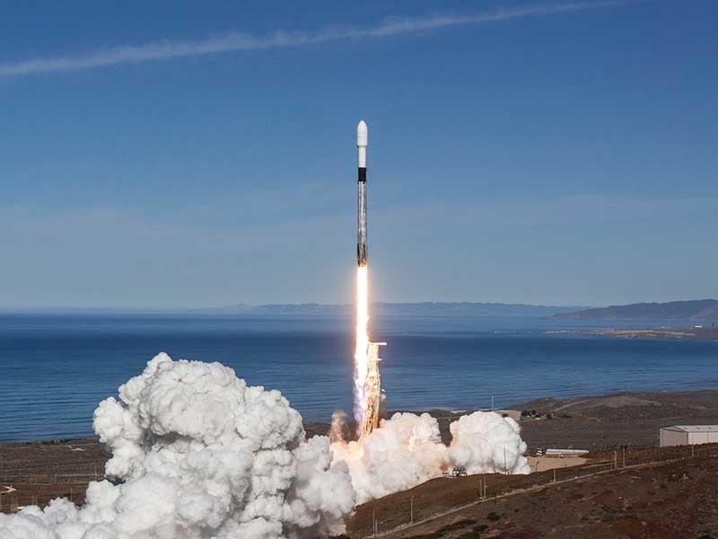 A SpaceX Falcon 9 rocket carrying USU’s SDL-designed Polar Scout small satellites