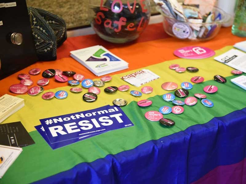 display table at Pride Center