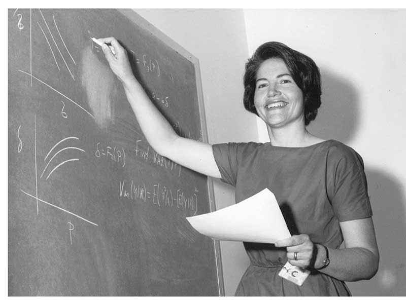 Ruth Lemon Novak in the 1950s at a chalkboard