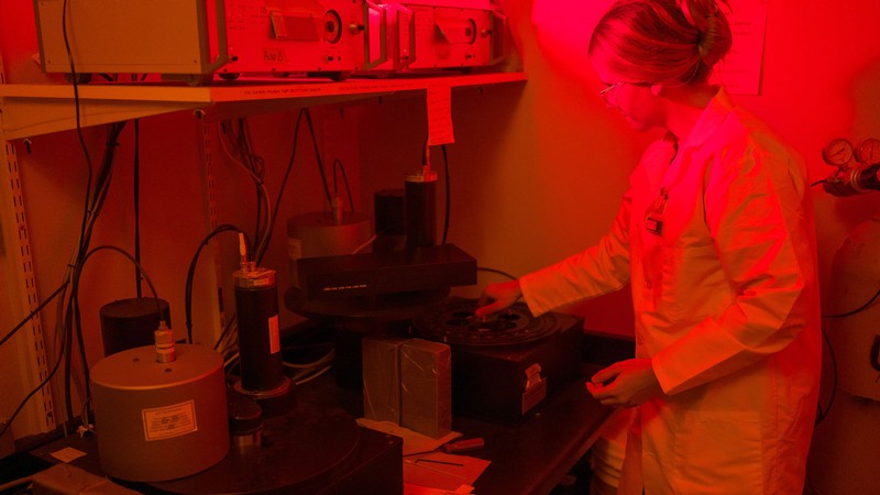 A scientist in a lab.