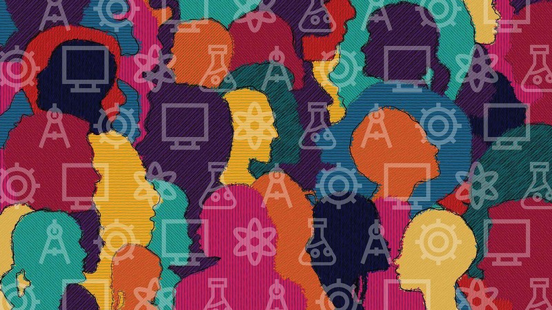 illustration of diverse STEM faculty.