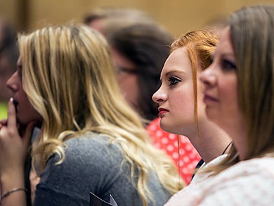 parents and students in the audience at USU's 2015 Scholars Day
