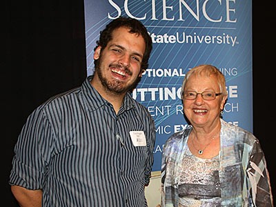 USU College of Scieince Awards, alumna Mary Ann Ebbeler, USU student Tim Wright